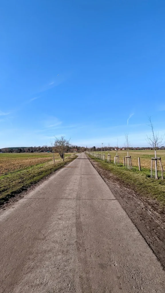 Befestigter Feldweg zwischen Rangsdorfer See und Jühnsdorf