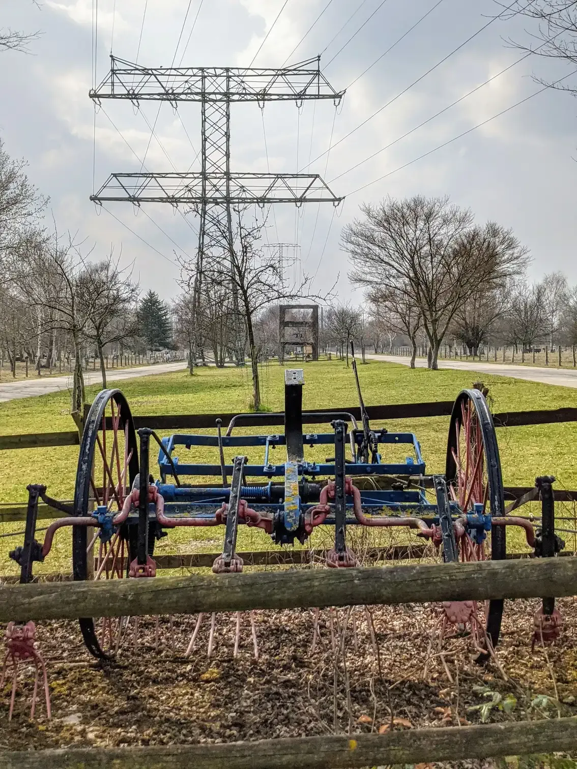 Holzgestell auf einer Wiese