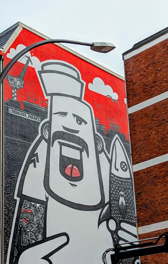 Wandbild mit einem Seemann in St. Pauli
