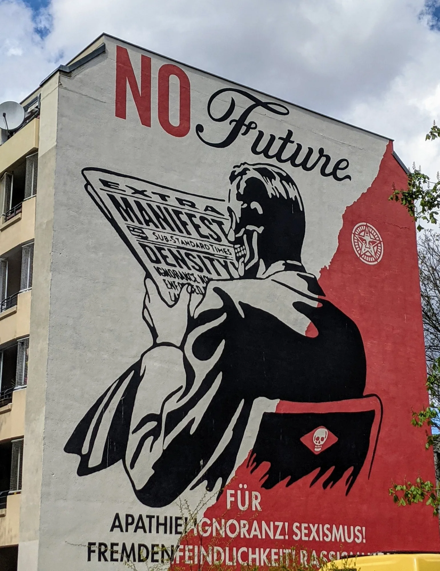 Shepard Fairey: No Future an der Schwerinstraße in Schöneberg
