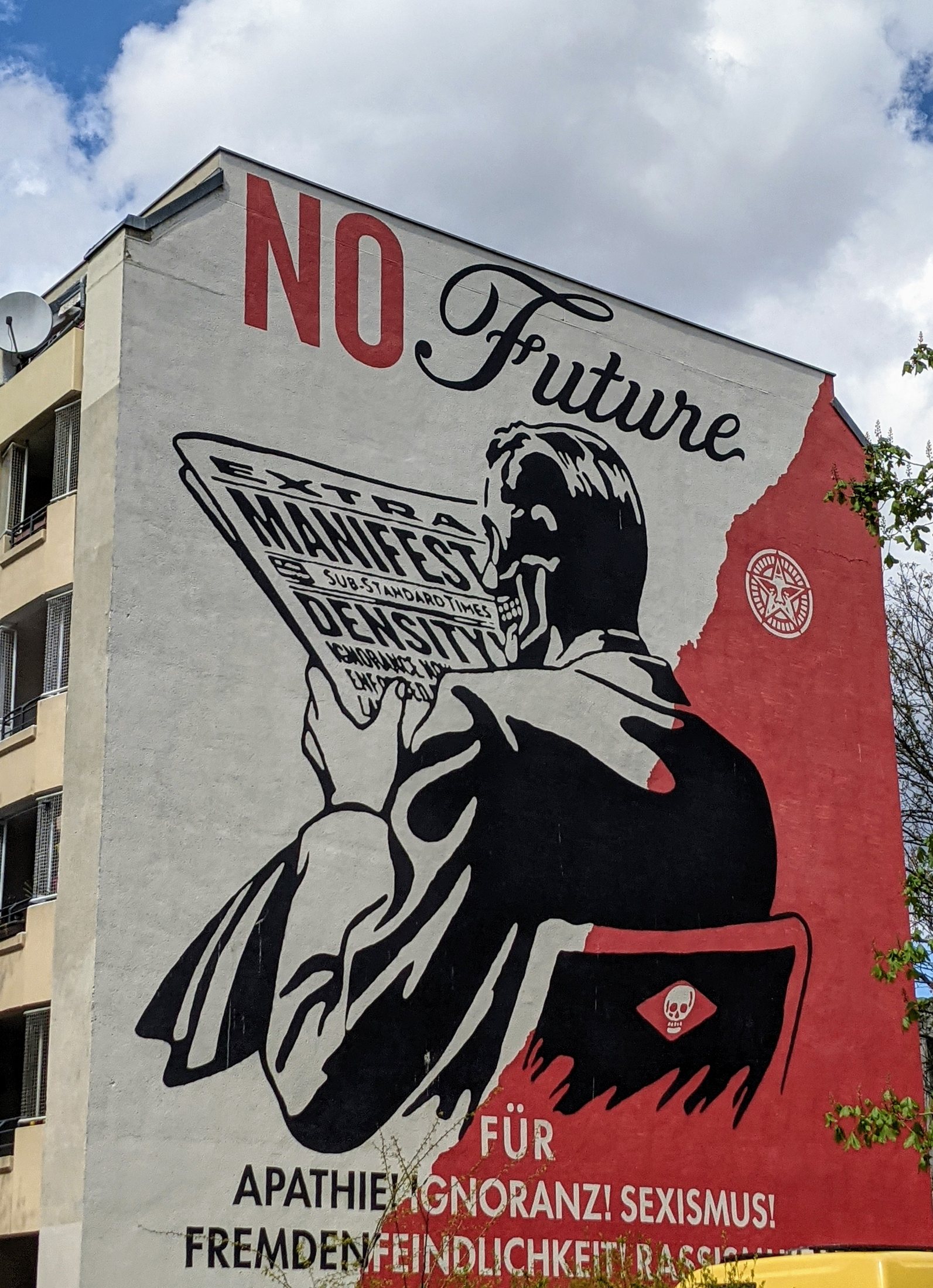 Shepard Fairey: No Future an der Schwerinstraße in Schöneberg